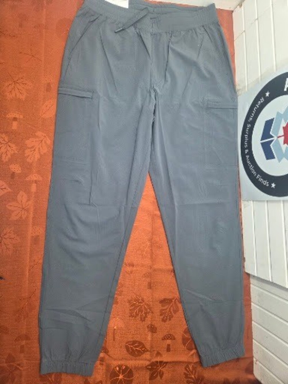 Mondetta Men's Performance Cargo Jogger Pants, Slate Grey, Size Small